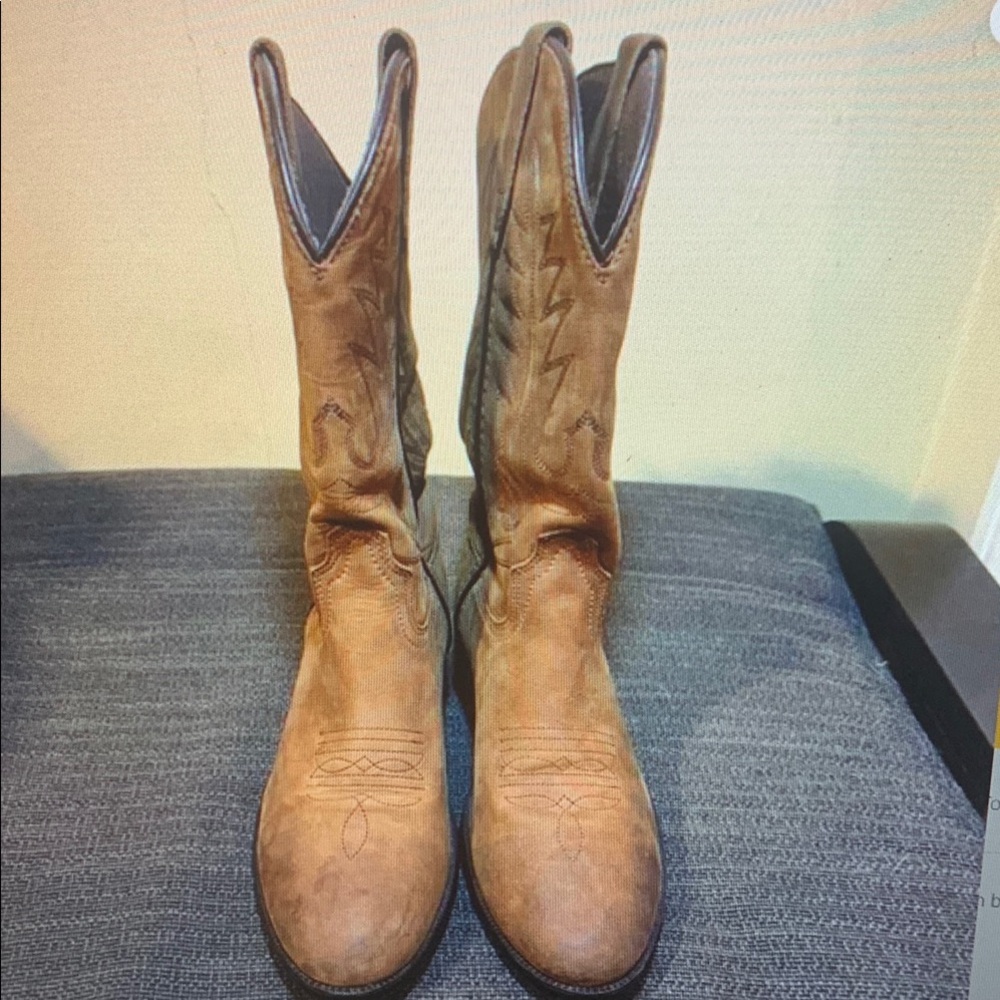 Classic Brown Leather Cowboy Boots